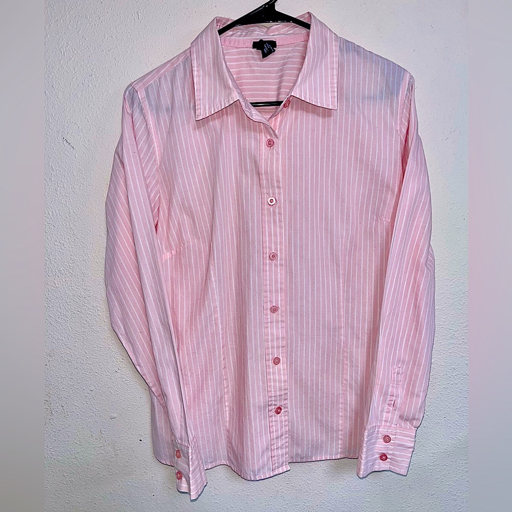 Basic Editions Pink and White stripes button down.